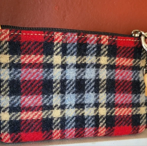 COACH Wool Plaid Mini Wristlet Bag - Picture 2 of 5